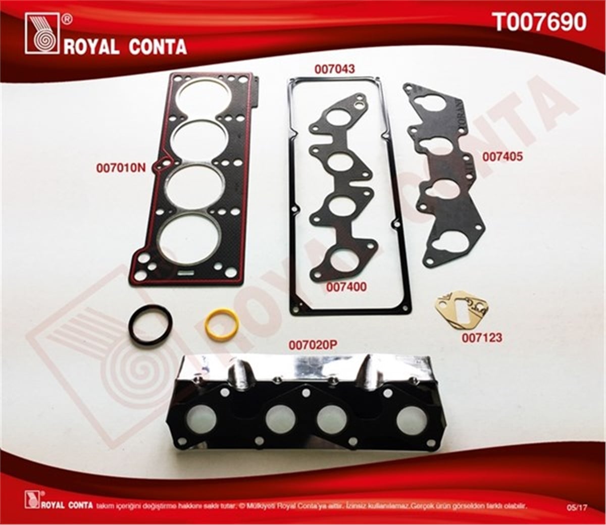 CLIOÜST TAKIM CONTA KEÇESİZ R9 BROADWAY RNI-R19-CLIOE6J-E7J 1.4 ROYAL T007690ROYALROYAL T007690