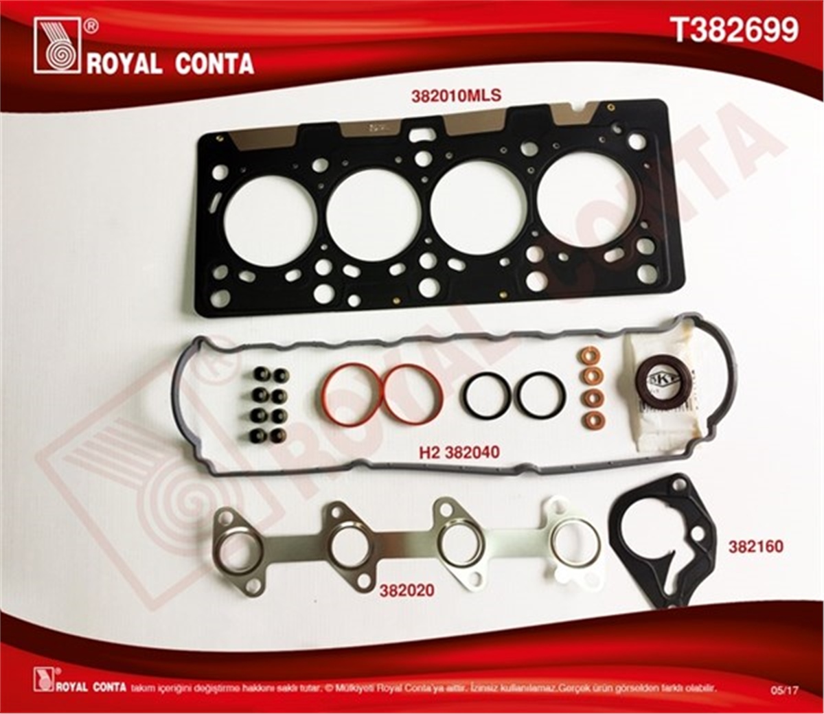 CLIOÜST TAKIM CONTA SKT KEÇELİ-SUB.LASTİKLİ CLIO-MEGANE 1.5 DCİ ROYAL T382699ROYALROYAL T382699