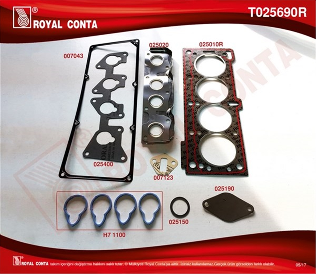 CLIOÜST.TAKIM CONTA STD. R19-CLIO-MEGANE-1.6 K7M ENJ 8V ROYAL T025690RROYALROYAL T025690R