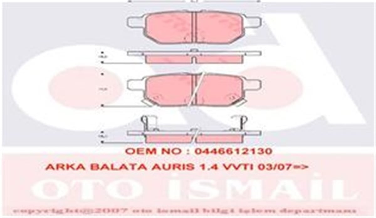 COROLLAARKA BALATA AURIS-COROLLA 1.4-1.6 VVTI 07-10 1.4D-4D-1.6 13 YARIS 1.0 VVTİ 06 1.8 VVTİ 07 TRW GDB3454TRWTRW GDB3454