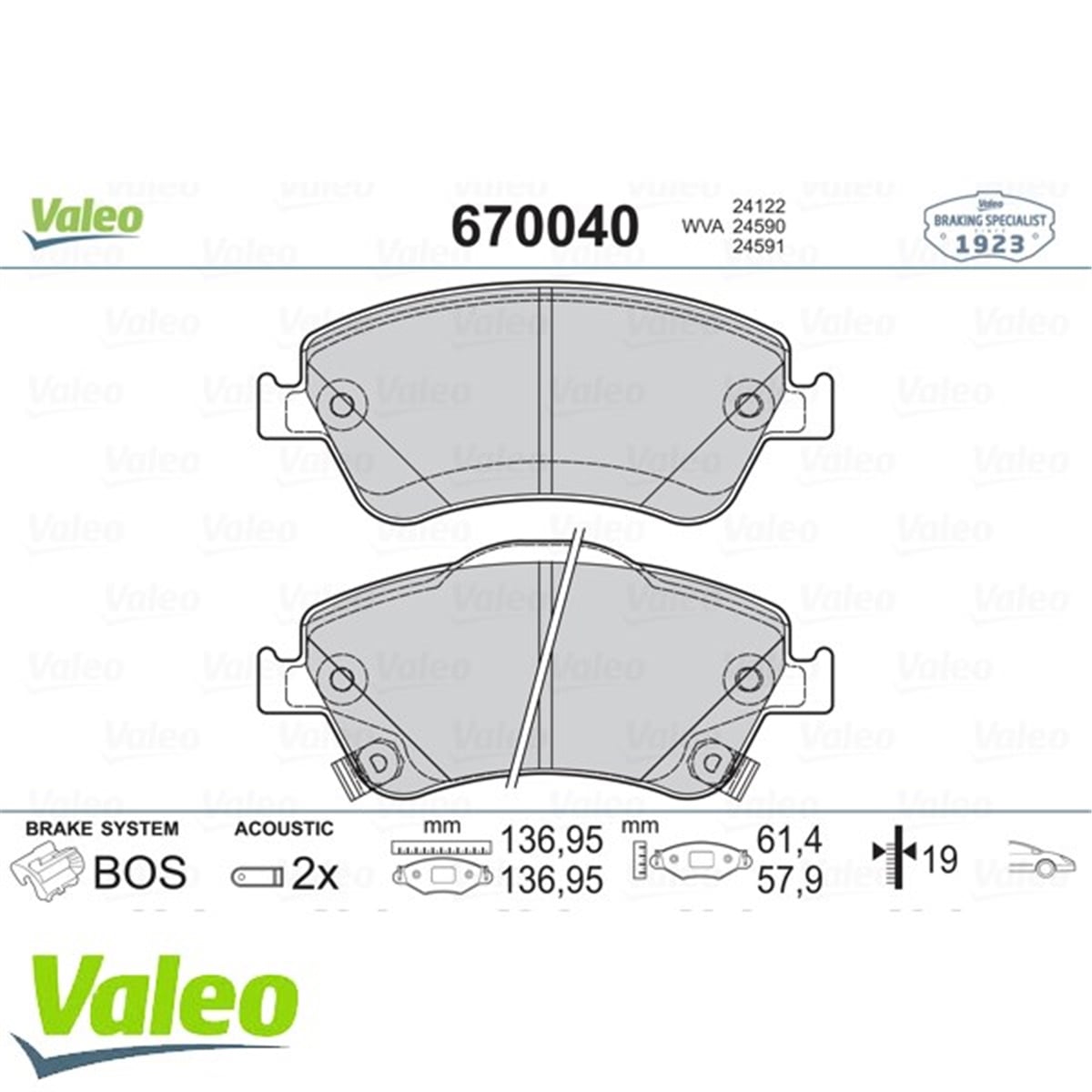 COROLLAÖN BALATA AURIS-COROLLA 1.3 1.4D-1.4 VVTI-1.6 VVTI-1.8-2.0D-4D-2.2D 07 10 VALEO 670040VALEOVALEO 670040