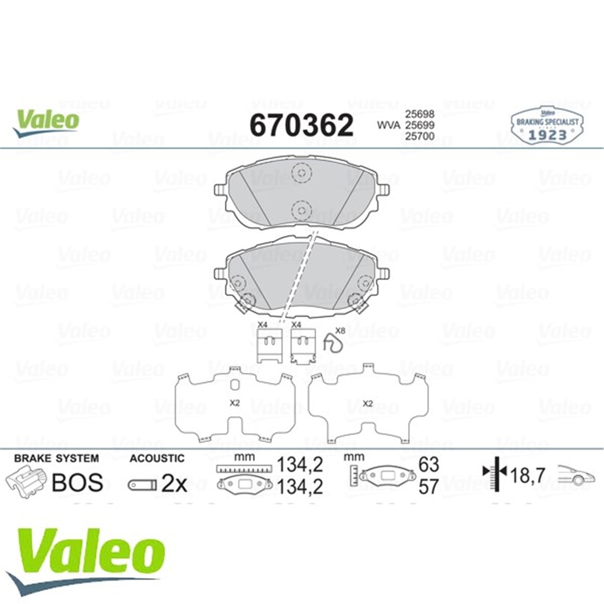 COROLLAÖN BALATA AURIS NZE18-ZRE18 -COROLLA SEDAN 1.6 VVTİ-1.33-1.6-1.8 VVTİ-1.4 D4D 12 VALEO 670362VALEOVALEO 670362