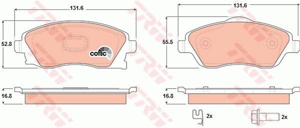 CORSAÖN BALATA COMBO C-CORSA C 1.3-1.7 CDTI 01 MERIVA 03 TIGRA 04 TRW GDB1570TRWTRW GDB1570