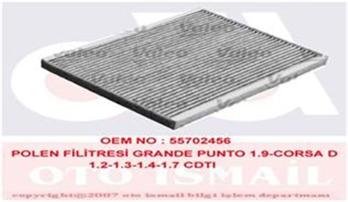 CORSAPOLEN FİLTRESİ CORSA D-PUNTO III-FIORINO-NEMO-MITO 1.3CDTI-1.4-1.6JTD-1.7CDTI KARBONLU VALEO 715553VALEOVALEO 715553