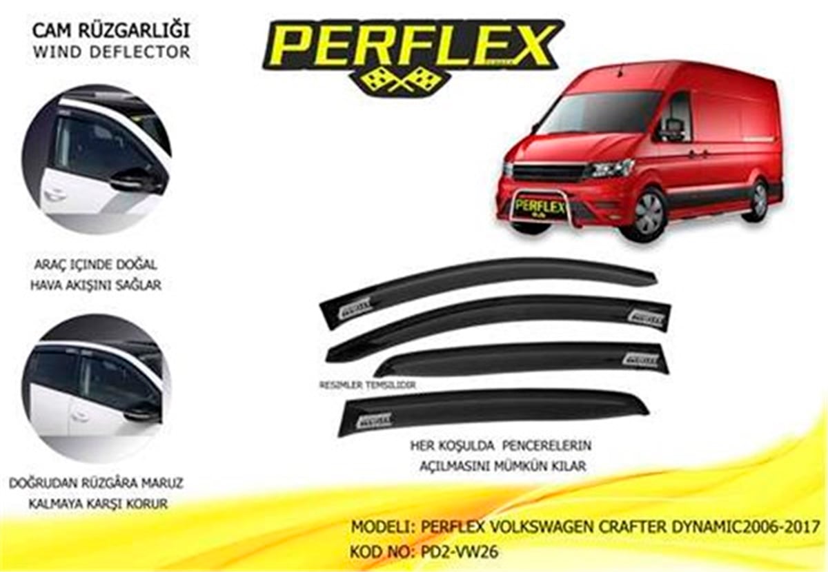 CRAFTERCAM RÜZGARLIĞI VOLKSWAGEN CRAFTER DYNAMIC 2006 2 Lİ PERFLEX PD2-VW26PERFLEXPERFLEX PD2-VW26