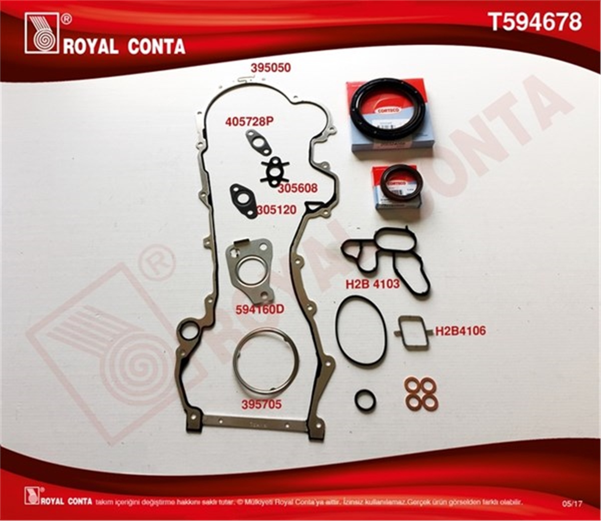DOBLOALT TAKIM CONTASI CORTECO KEÇELİ DOBLO-PUNTO-500 1.3MTJ 10 199.A3-A9-B1-B4-223.A9 ROYAL T594678ROYALROYAL T594678