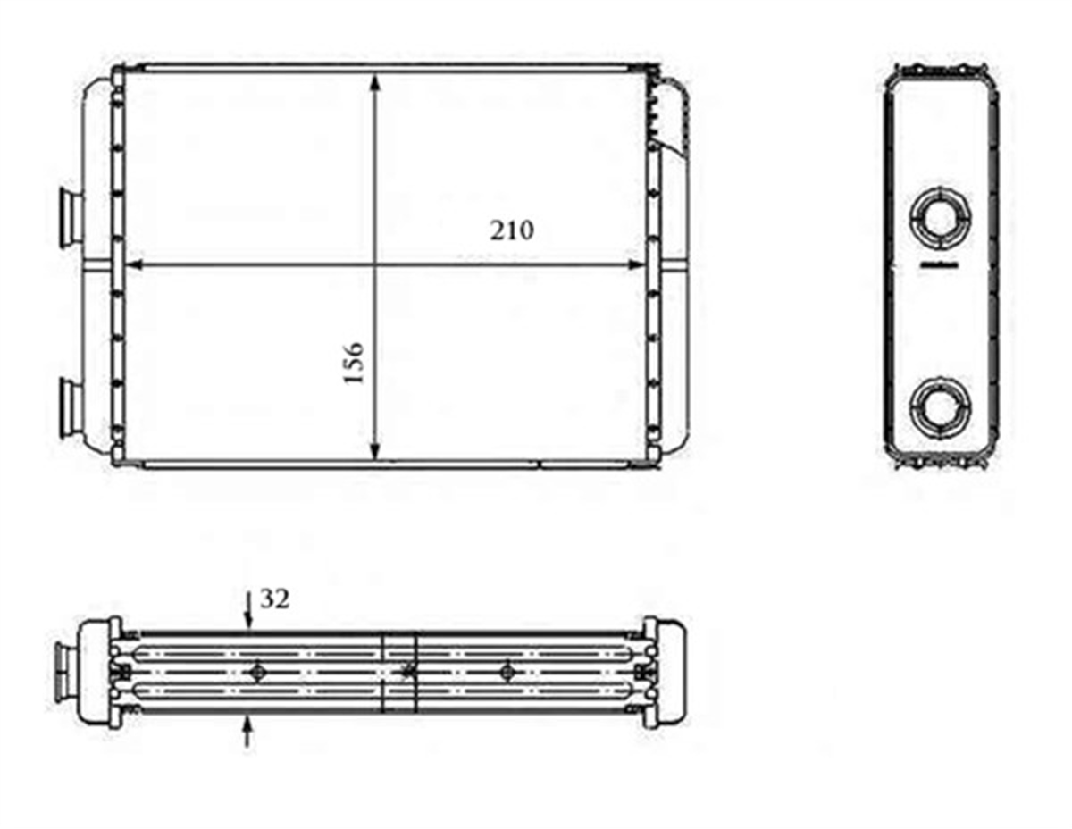 DOBLOKALORİFER RADYATORÜ BRAZİNG DOBLO 01 PUNTO 01 IDEA 04 AC KLİMASIZ 210X156X32 ORIS KFI002ORISORIS KFI002