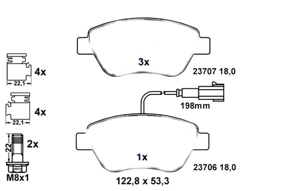 DOBLOÖN BALATA DOBLO 1.3-1.6-1.9 JTD 02 FIORINO 1.3-1.4 MTJ 02-08 FIAT 500 1.4 10.07 SANGSIN SP1873SANGSINSANGSIN SP1873
