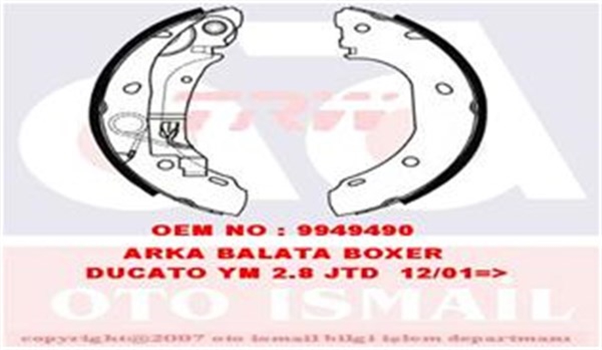 DUCATOARKA PABUÇ BALATA BOXER 94 02 DUCATO 94-06 JUMPER 94 02 254X57 TRW GS8472TRWTRW GS8472