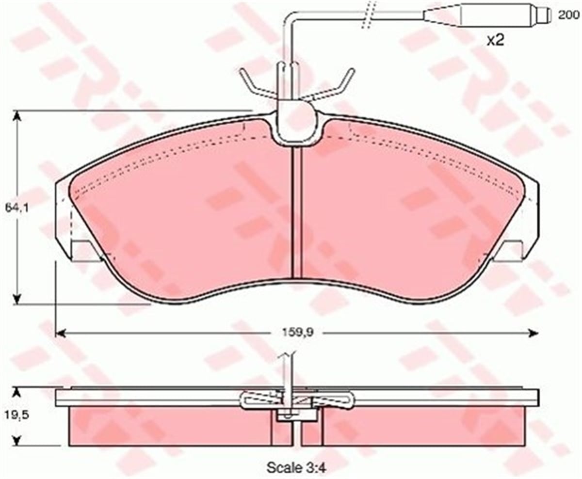 DUCATOÖN BALATA FİŞLİ BOXER-DUCATO-JUMPER 1800KG 94-4.02 TRW GDB1106TRWTRW GDB1106