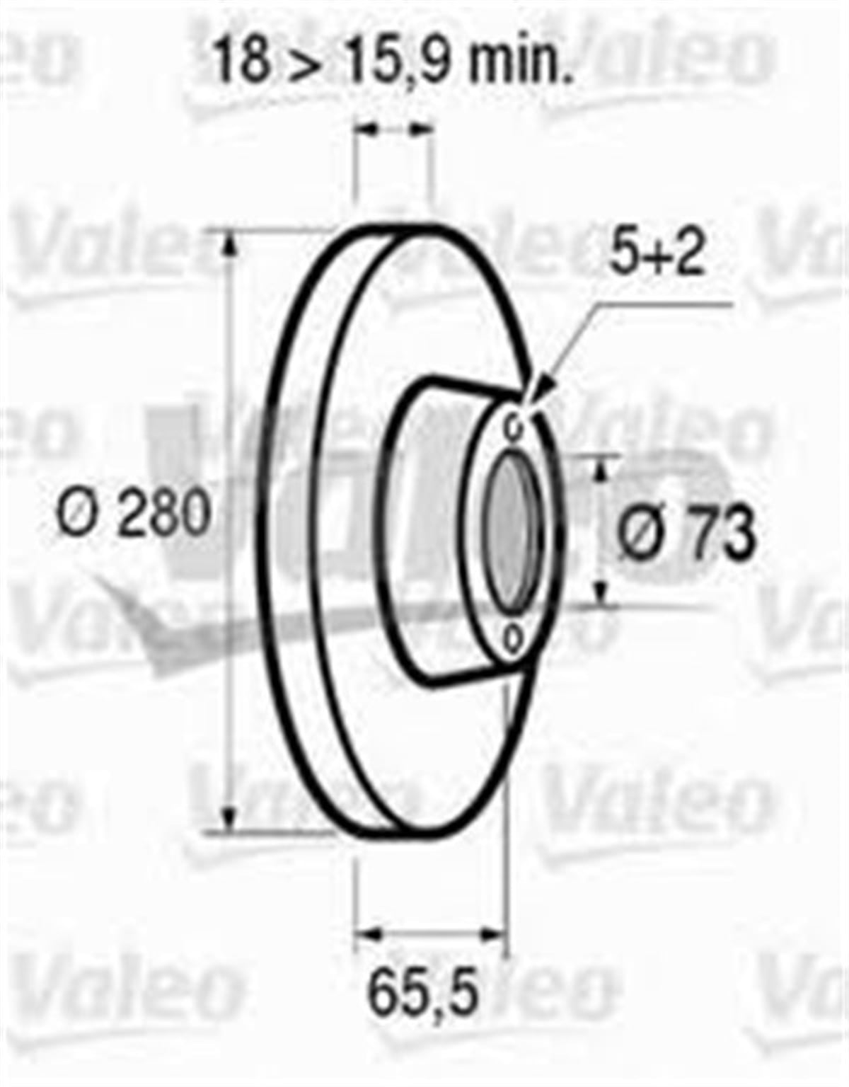 DUCATOÖN FREN AYNASI BOXER 96-02 DUCATO 90-02 280X65.5X5D VALEO 186417VALEOVALEO 186417