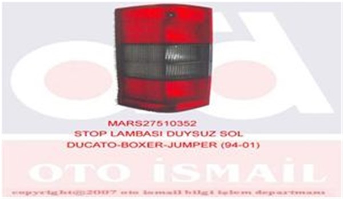 DUCATOSTOP LAMBASI DUYSUZ SOL DUCATO-BOXER-JUMPER 94-01 MARS 510352MARS-MARS 510352
