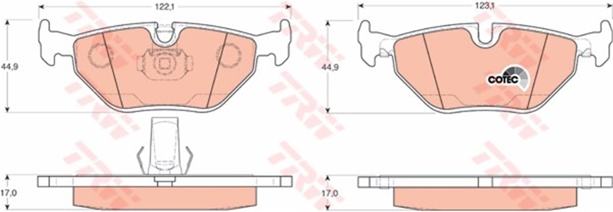 E39ARKA BALATA BMW E39 550İ 523İ 535İ 540İ 520D 525TDS 530D 96-6.03 TRW GDB1265TRWTRW GDB1265