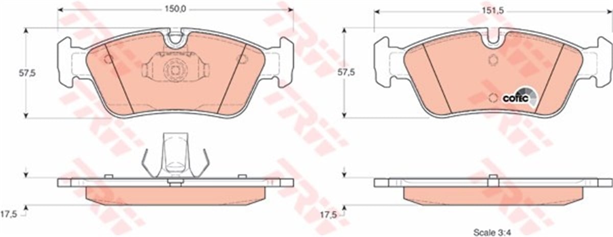 E46ÖN BALATA BMW E36 90-98 E46 98-05 E85 Z4 03 GDB1348 GDB1625 TRW GDB1348TRWTRW GDB1348