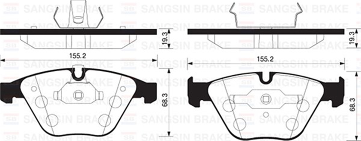 E90ÖN BALATA BMW E90 E91 E92 3 SERİSİ 05 E60 E61 5 SERİSİ 03 E63-E64-E65-E66-E67-E84 09 GDB1498 SANGSIN SP2163SANGSINSANGSIN SP2163