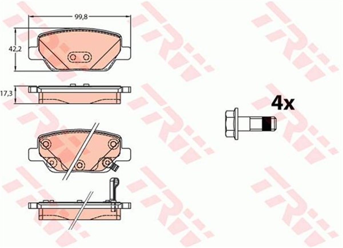 EGEAARKA BALATA FIAT EGEA 1.3-1.4-1.6-1.6D TRW GDB2156TRWTRW GDB2156