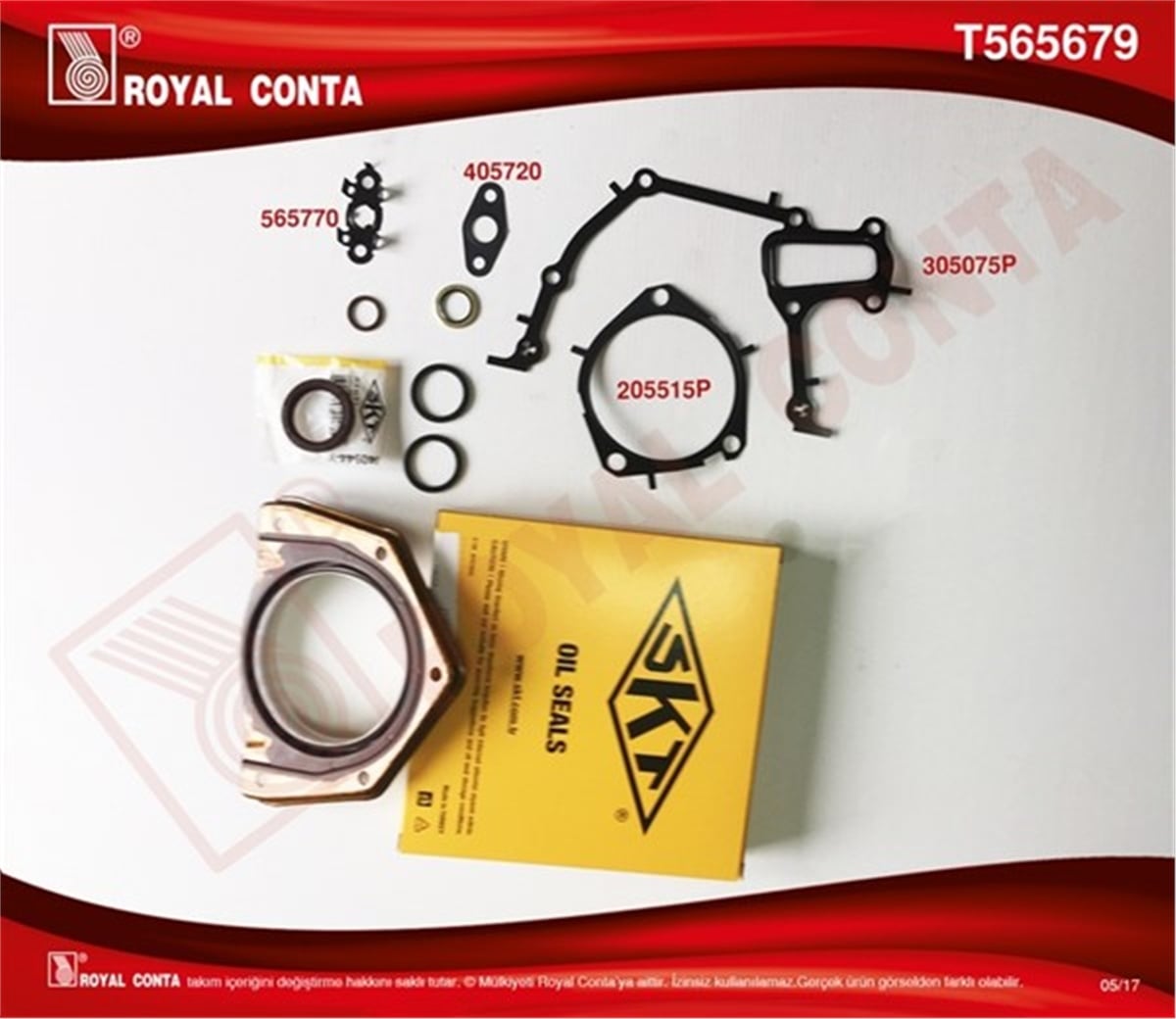 EGEAFIAT EGEA 1.6D MULTİJET 114-120 HP 2016- SKT KEÇELİ ALT TAKIM CONTA ROYAL T565679ROYALROYAL T565679