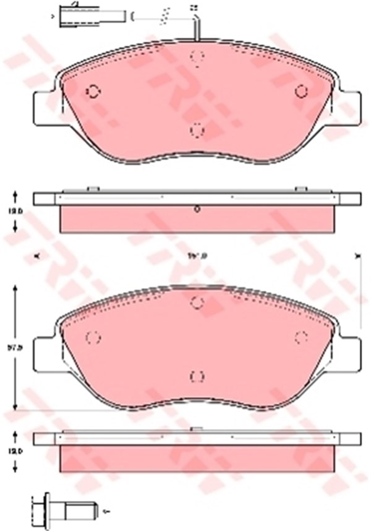 EGEAÖN BALATA EGEA YM-STILO 2.4 20V 01 1.9 JTD-MULTIWAGON 1.9JTD 04 BRAVO 1.9D MULTIJET 07 TRW GDB1484TRWTRW GDB1484