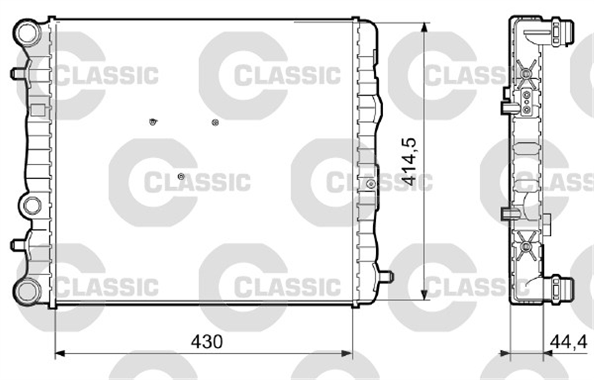 FABIARADYATOR CLASSIC FABIA 1.0-1.4 99-03 AC- MEK.-ABS SİZ 414.5X430X23 VALEO 233062VALEOVALEO 233062