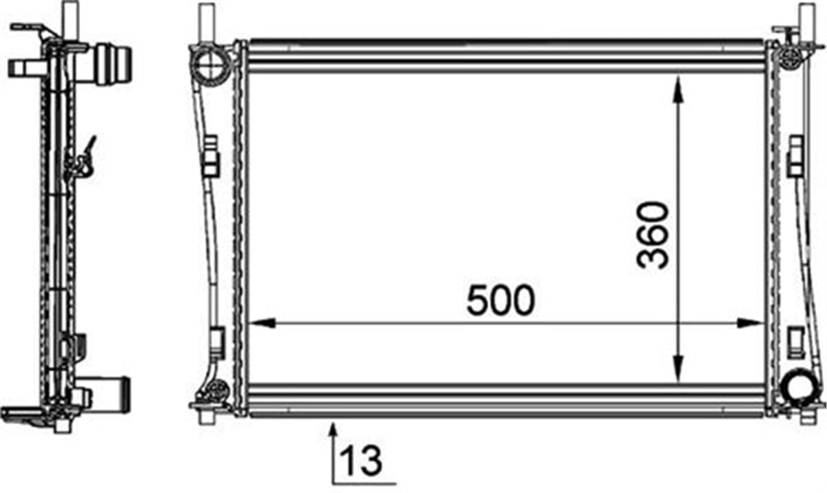 FIESTARADYATOR BRAZİNG FIESTA BENZİN MEK 500X348X16 ORIS BFR081ORISORIS BFR081