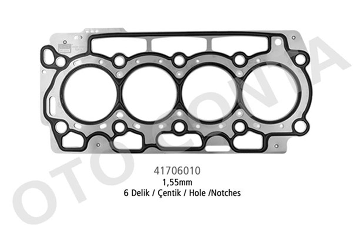 FIESTASİLİNDİR KAPAK CONTASI ÇELİK MLS 1.55MM 6 DELİK P206-BIPPER-NEMO-FIESTA 1.4 HDİ 8HS-8HT-8HX-DV4TD OTOCONTA 41706010OTOCONTAOTOCONTA 41706010