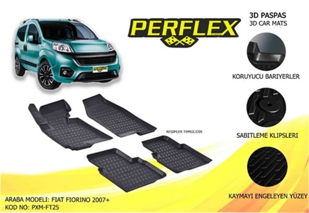 FIORINOPASPAS 3D X-MAT HAVUZLU FIAT FIORINO 07 SİYAH PERFLEX PXM-FT25PERFLEXPERFLEX PXM-FT25