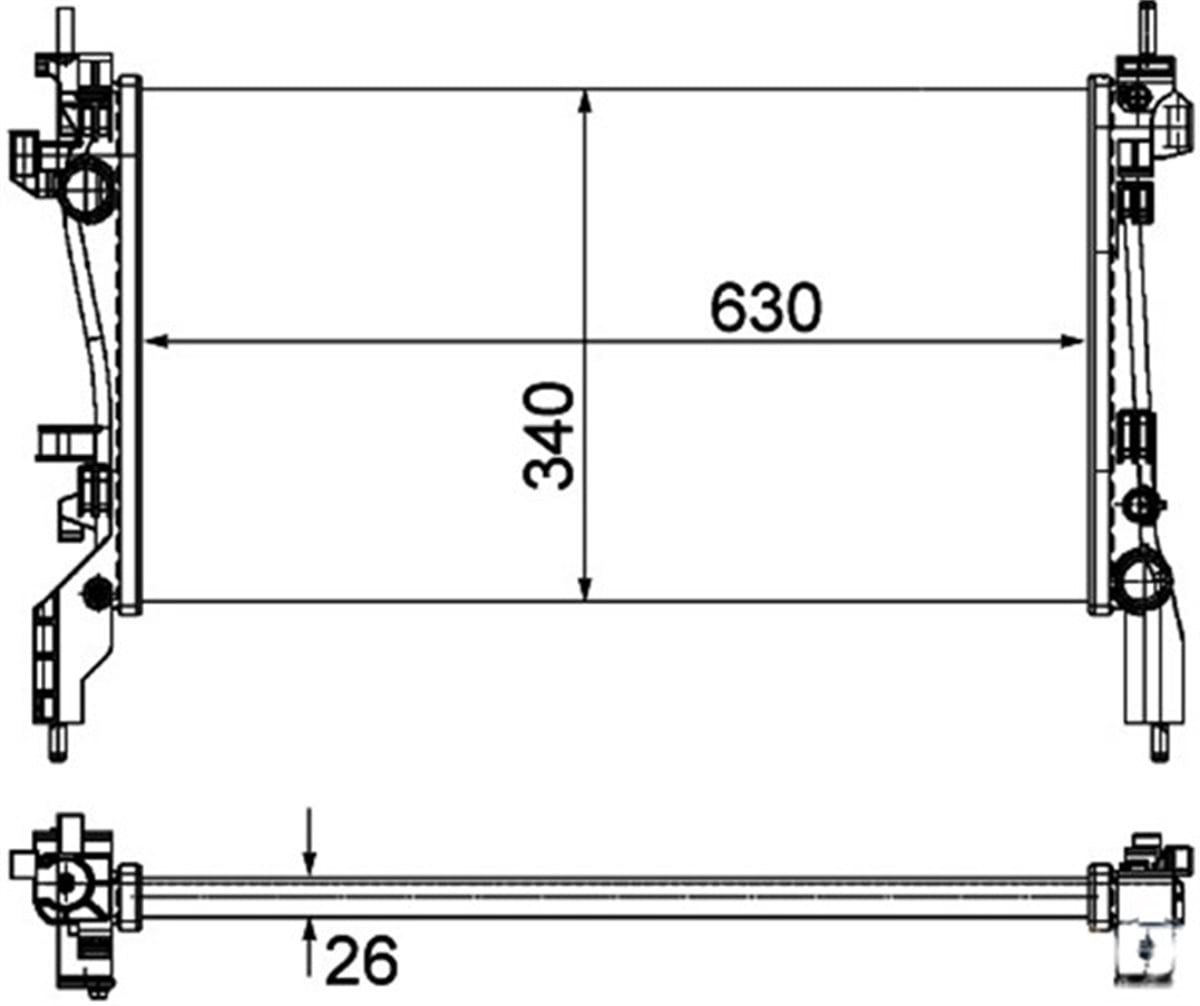 FIORINORADYATOR BRAZİNG FIORINO 1.3 MTJ 08 MEKANİK 630X318X22 ORIS BFI033ORISORIS BFI033