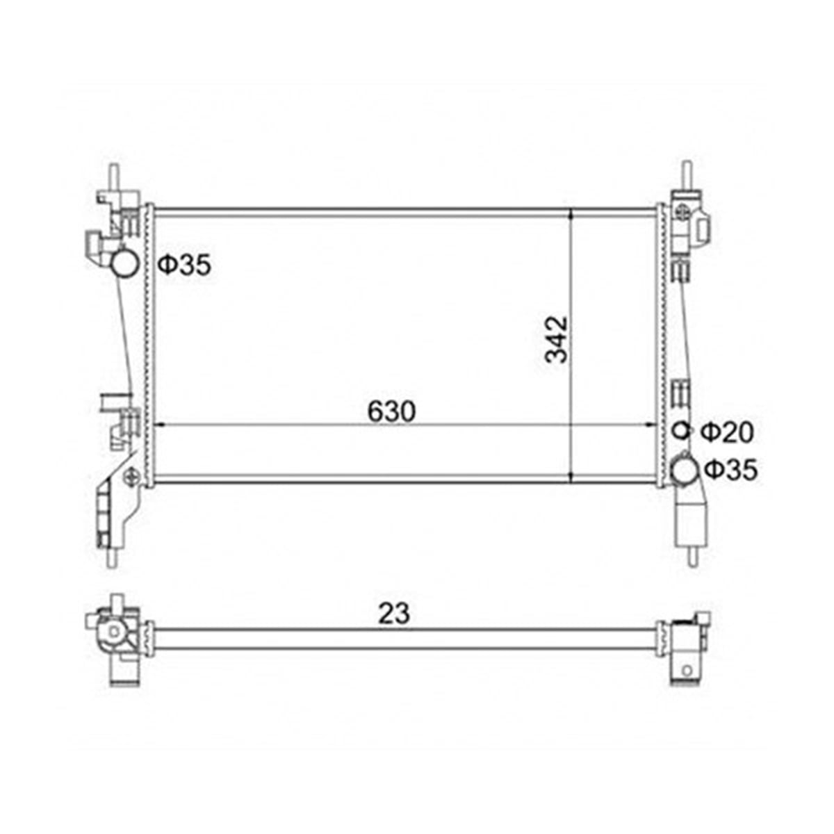FIORINORADYATOR FIORINO 08 1.3MTJ MEK AC 630X325X28 MOTORTEC TMP0283MOTORTECMOTORTEC TMP0283