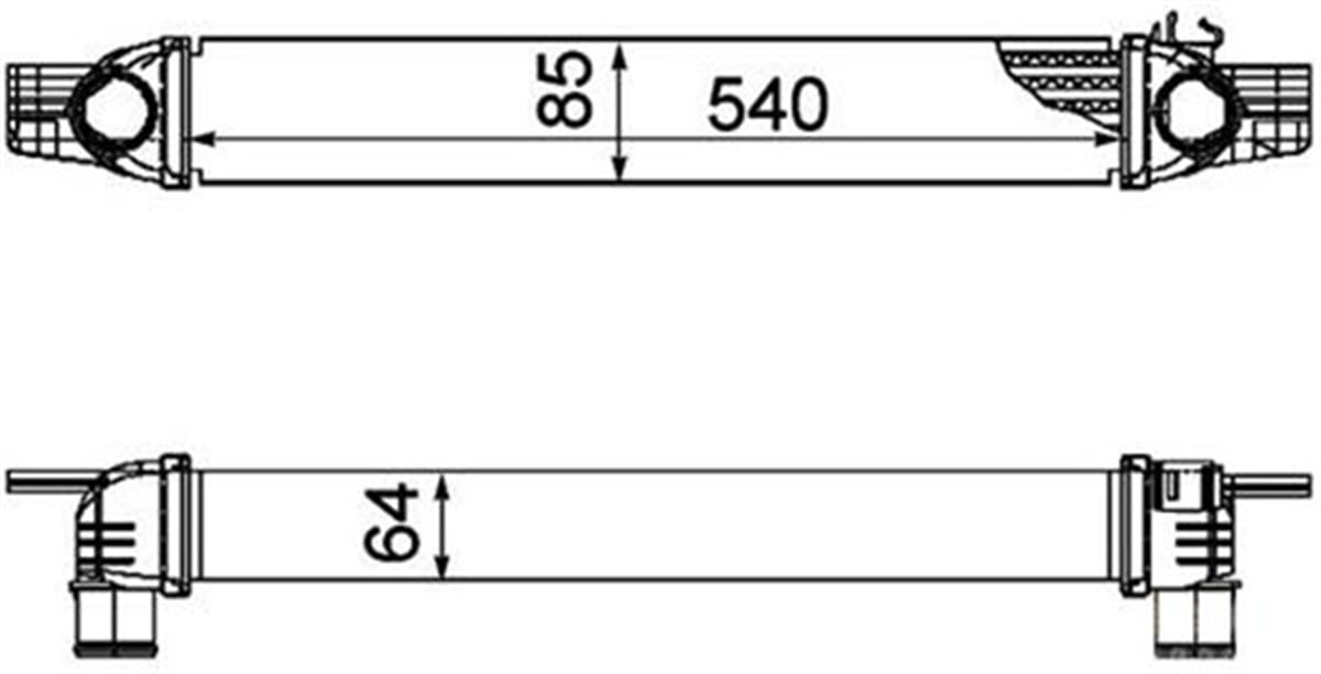 FIORINOTURBO RADYATORÜ INTERCOOLER FIORINO 1.3DMTJ-BIPPER 1.4HDİ-NEMO 1.3HDİ-1.4HDİ 08 540X82X64MM MOTORTEC TMP0287MOTORTECMOTORTEC TMP0287