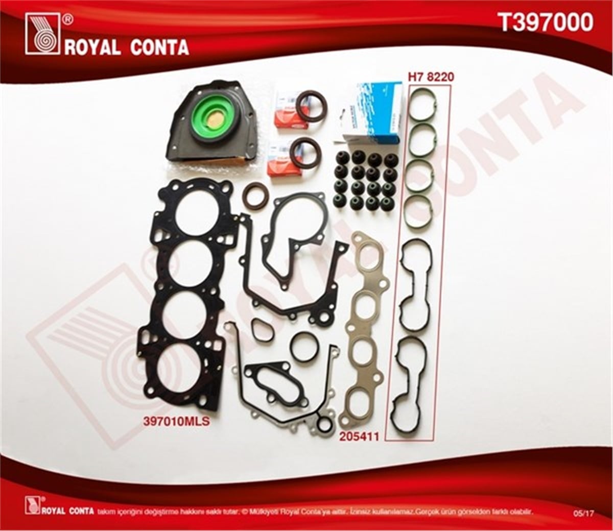 FOCUSMOTOR TAKIM CONTA REİNZ KEÇELİ S.LASTİKLİ SUB.KAP.CONTASIZ FIESTA-FOCUS-PUMA 1.6 16V ZETEC SE ROYAL T397000ROYALROYAL T397000