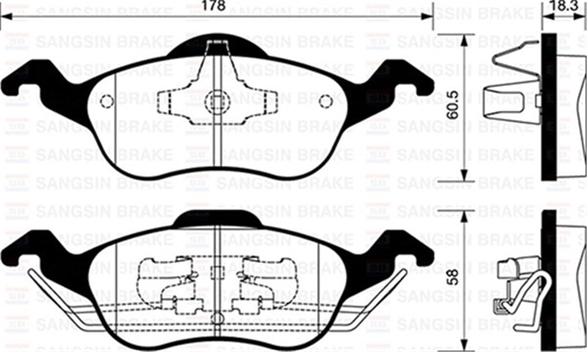 FOCUSÖN BALATA FOCUS 1.4-1.6-1.8-2.0 98-04 GDB1358 SANGSIN SP1259SANGSINSANGSIN SP1259