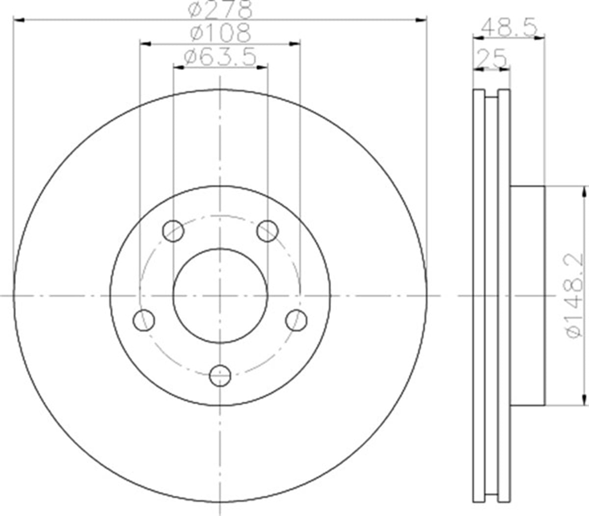 FOCUSÖN FREN AYNASI FOCUS 04-12 CMAX 07-10 S40 06-10 C30 10-12 C70 06-13 V50 05-12 278X25X5DLXHVL MARELLI 360704000900MARELLIMARELLI 360704000900