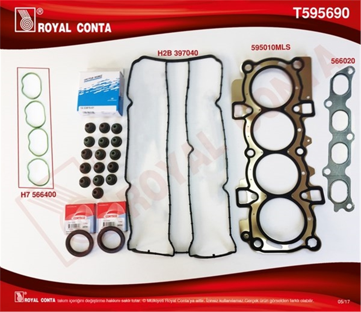 FOCUSÜST TAKIM CONTA CORTECO KEÇELİ SUBP.LAST FOCUS II 1.6 16V 03-07 100HP ROYAL T595690ROYALROYAL T595690