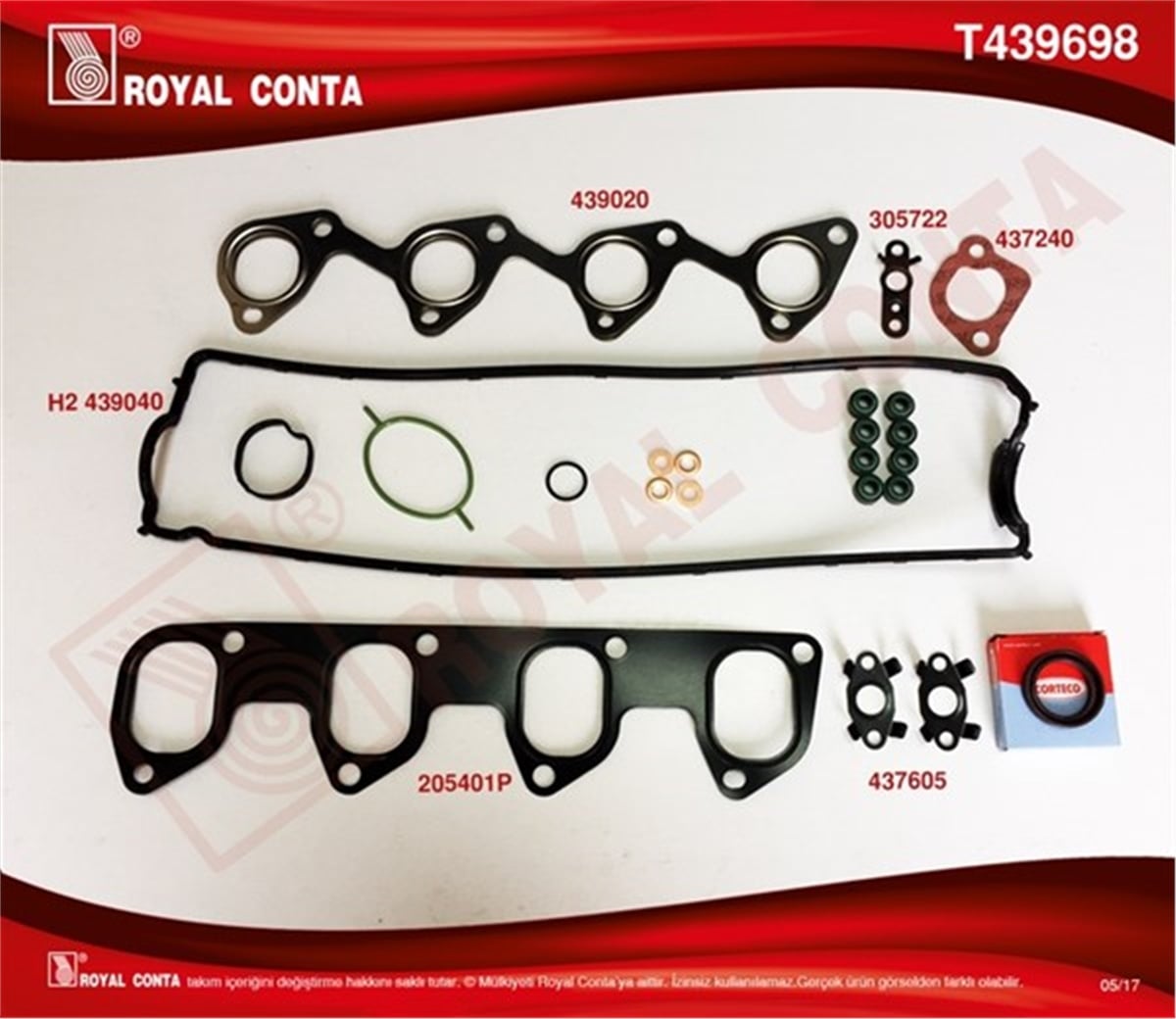 FOCUSÜST TAKIM CONTA KEÇELİ S LASTİKLİ CONNECT-FOCUS 1.8 TDCI ROYAL T439698ROYALROYAL T439698