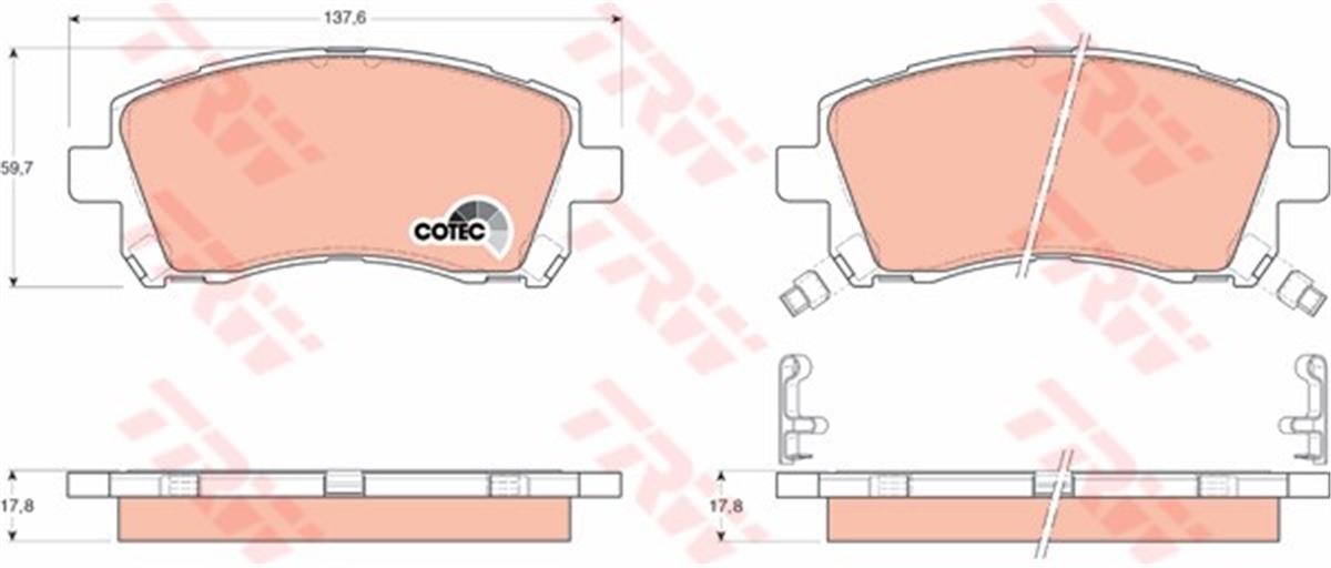 FORESTERÖN BALATA SUBARU FORESTER 2.0-2.0T 97-02 -LEGACY II 2.5I 4WD 96-99 TRW GDB3217TRWTRW GDB3217