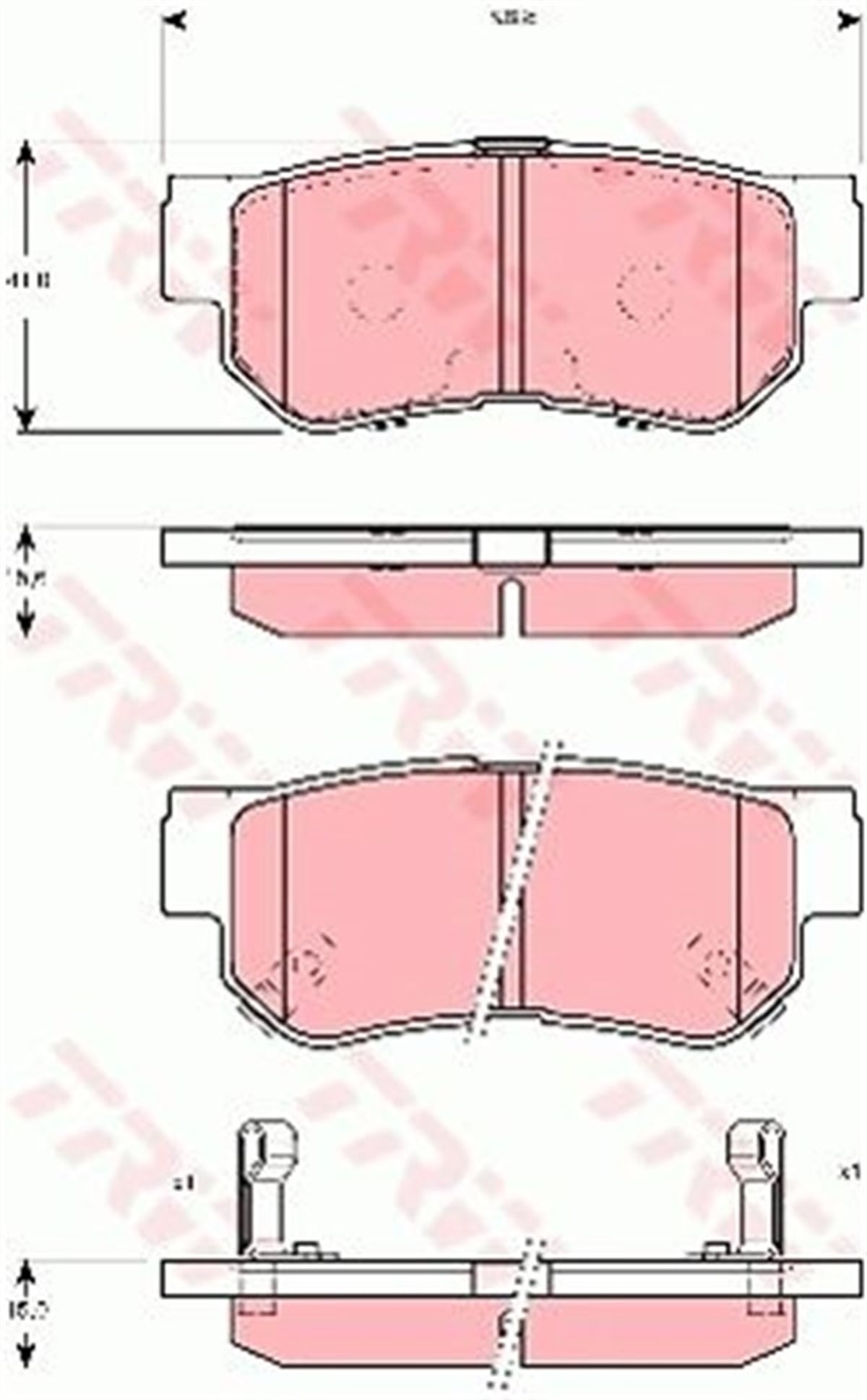 GETZARKA BALATA HYUNDAI GETZ 02 SANTAFE 01-06 SONATA 01 06 TUCSON 06 SPORTAGE 04 TRW GDB3298TRWTRW GDB3298