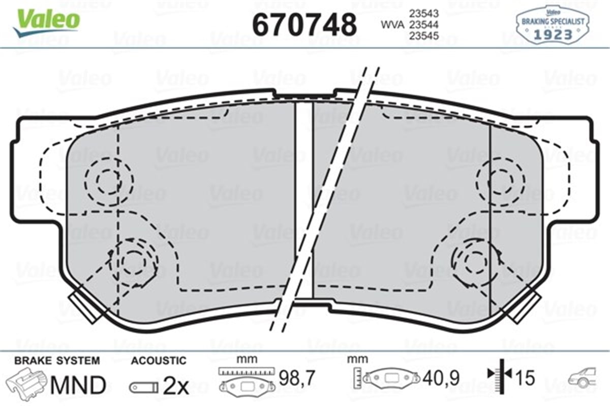 GETZARKA BALATA SONATA 01-05 MATRİX X 1.8 01 GETZ 03 TUCSON 04 SANTAFE 01 GDB3282 VALEO 670748VALEOVALEO 670748