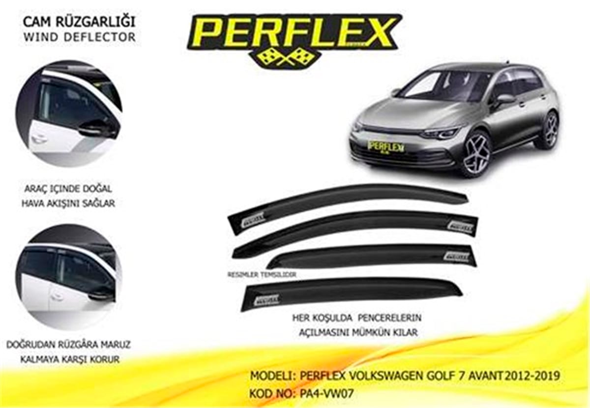 GOLFCAM RÜZGARLIĞI VOLKSWAGEN GOLF 7 AVANT 2012-2019 4 LÜ PERFLEX PA4-VW07PERFLEXPERFLEX PA4-VW07