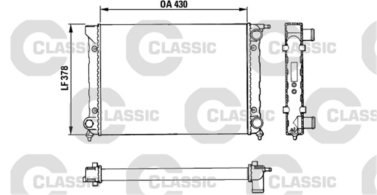 GOLFRADYATOR CLASSIC GOLF I-II-III 74-98 -JETTA I-II 78-92 -SCIROCCO 80-92 MEK 34X322X430 VALEO 383820VALEOVALEO 383820