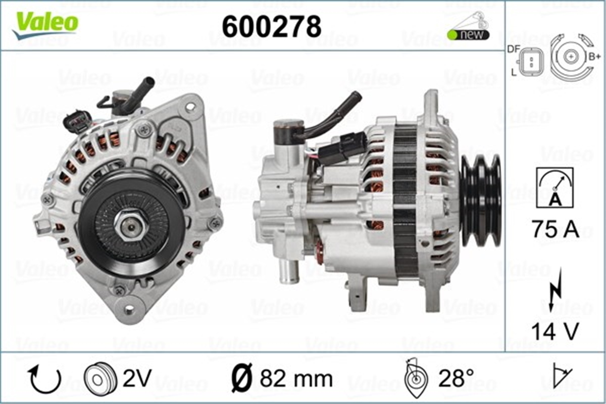 H100ALTERNATÖR HYUNDAI H100 VALEO 600278VALEOVALEO 600278