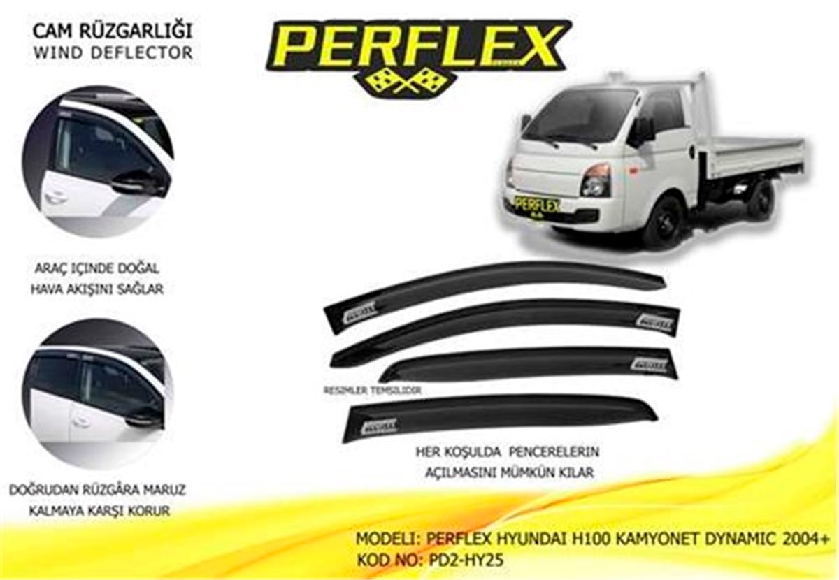 H100CAM RÜZGARLIĞI HYUNDAI H100 KAMYONET DYNAMIC 1986-2008 2 Lİ PERFLEX PD2-HY25PERFLEXPERFLEX PD2-HY25