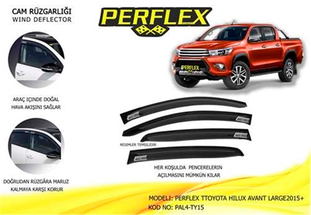 HILUXCAM RÜZGARLIĞI TOYOTA HILUX AVANT LARGE 2015 4 LÜ PERFLEX PAL4-TY15PERFLEXPERFLEX PAL4-TY15