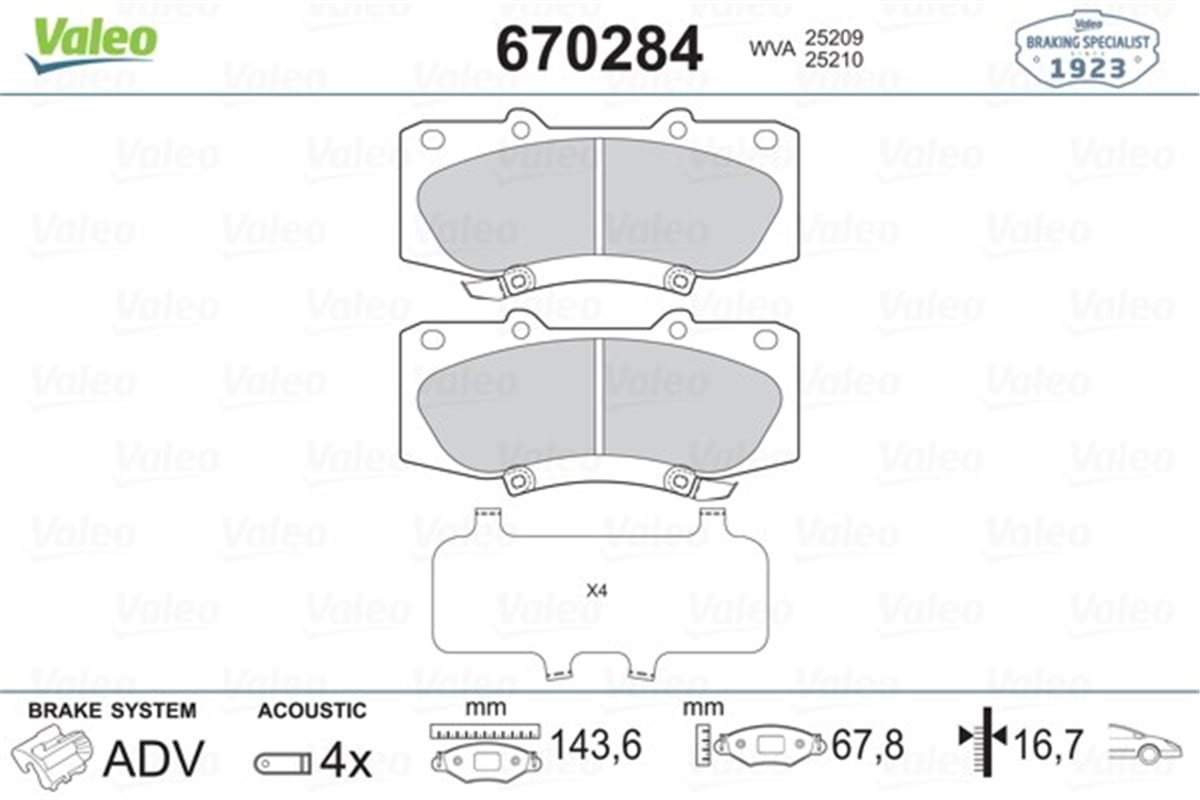HILUXÖN BALATA HILUX III PICKUP 2.5D 2.5D4D 3.0D 07 SONRASI ÜRETİLEN ARAÇLAR İÇİN-MOTOR KODU 2KDFTV VALEO 670284VALEOVALEO 670284