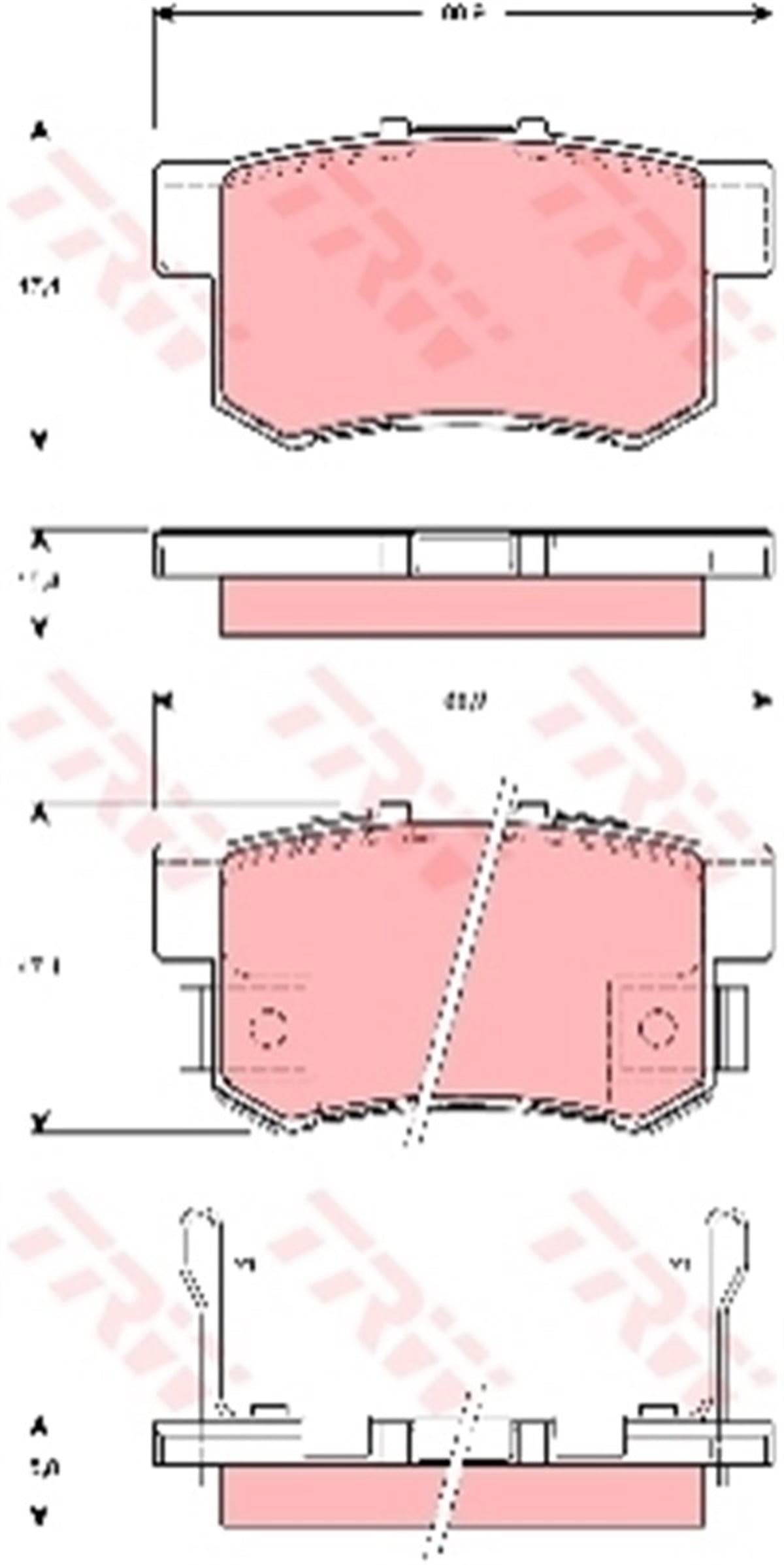 HONDAARKA BALATA HONDA CR-V II 2.0 03-02 HONDA FR-V 1.7-2.0 VTEC-2.2CDTI 04 TRW GDB3269TRWTRW GDB3269