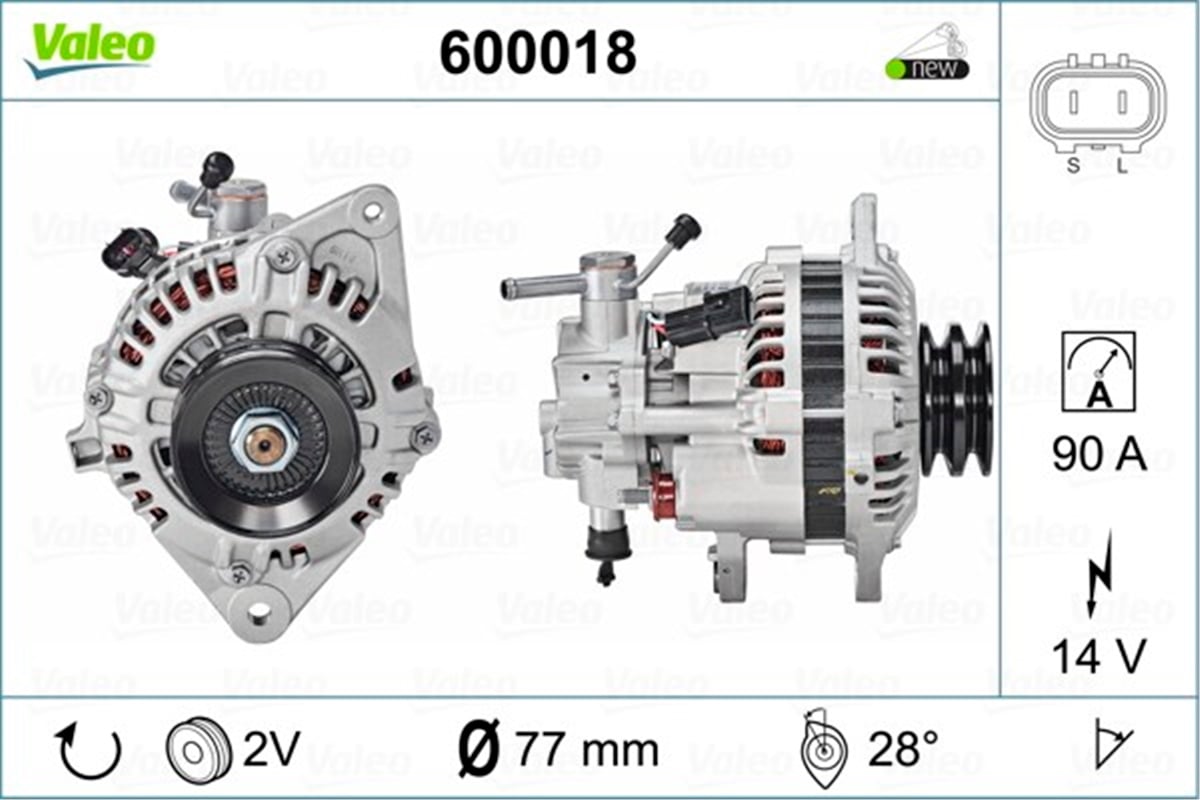 HYUNDAIALTERNATÖR HYUNDAI GALLOPER VALEO 600018VALEOVALEO 600018