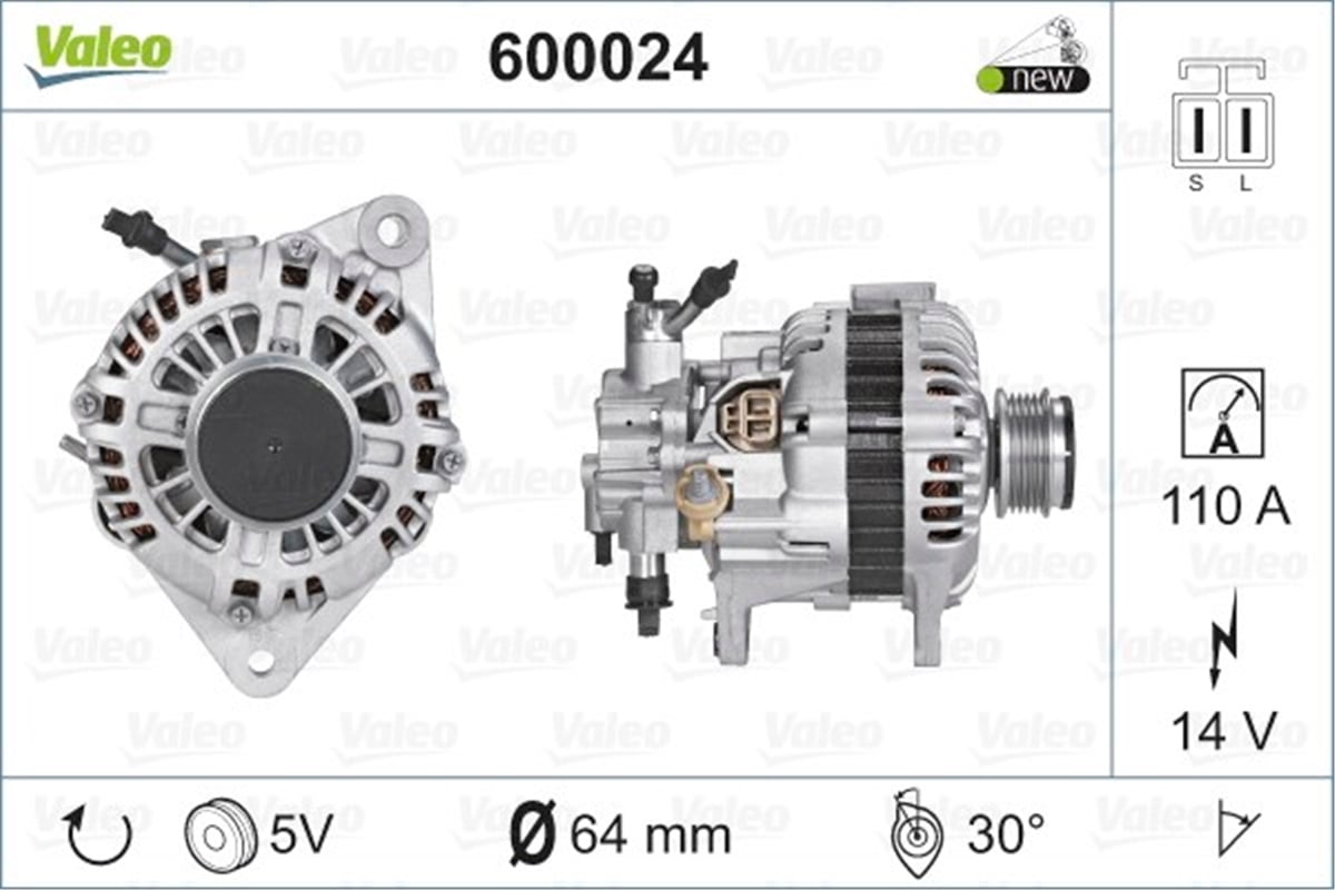 HYUNDAIALTERNATÖR HYUNDAI TERRACAN VALEO 600024VALEOVALEO 600024