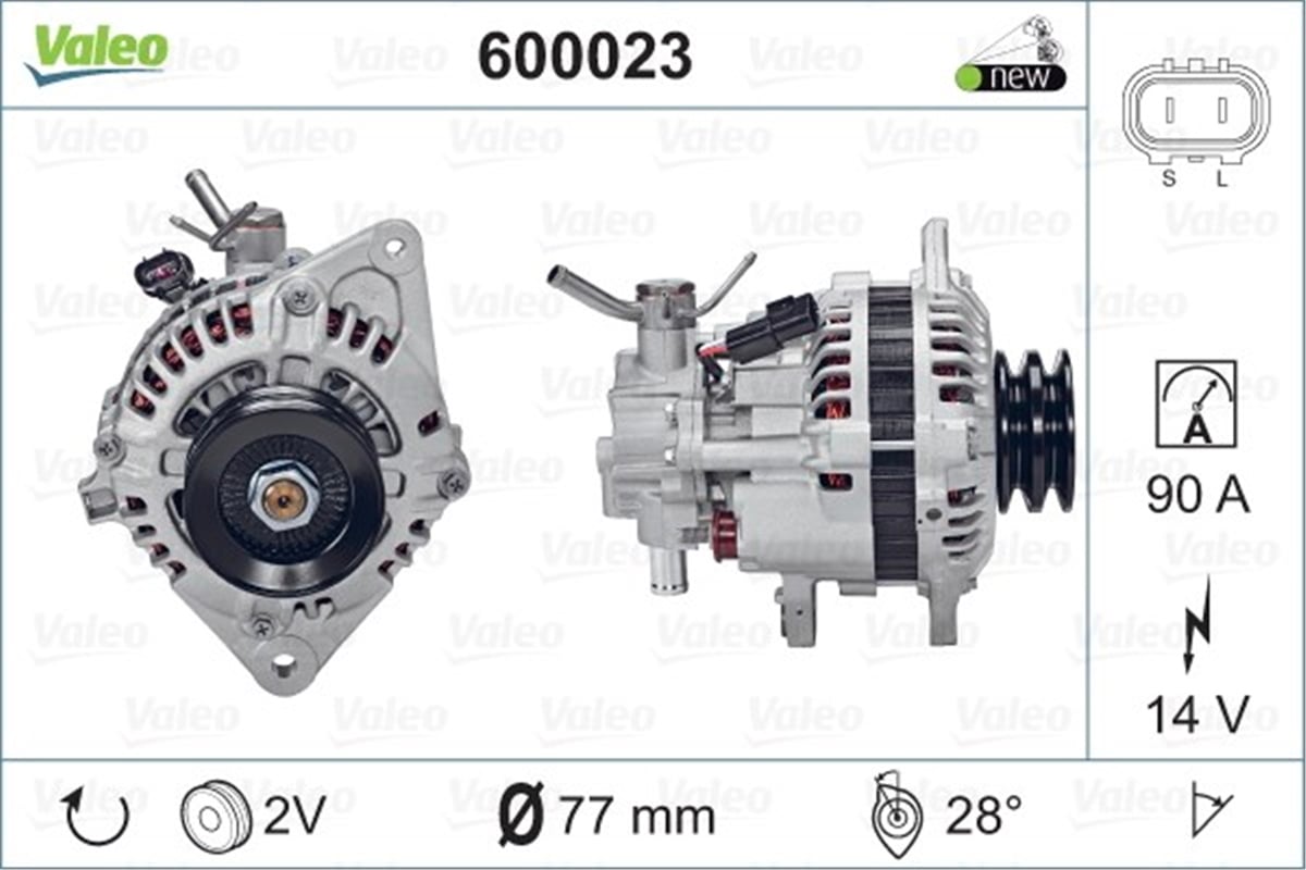 HYUNDAIALTERNATÖR HYUNDAI TERRACAN VALEO 600023VALEOVALEO 600023