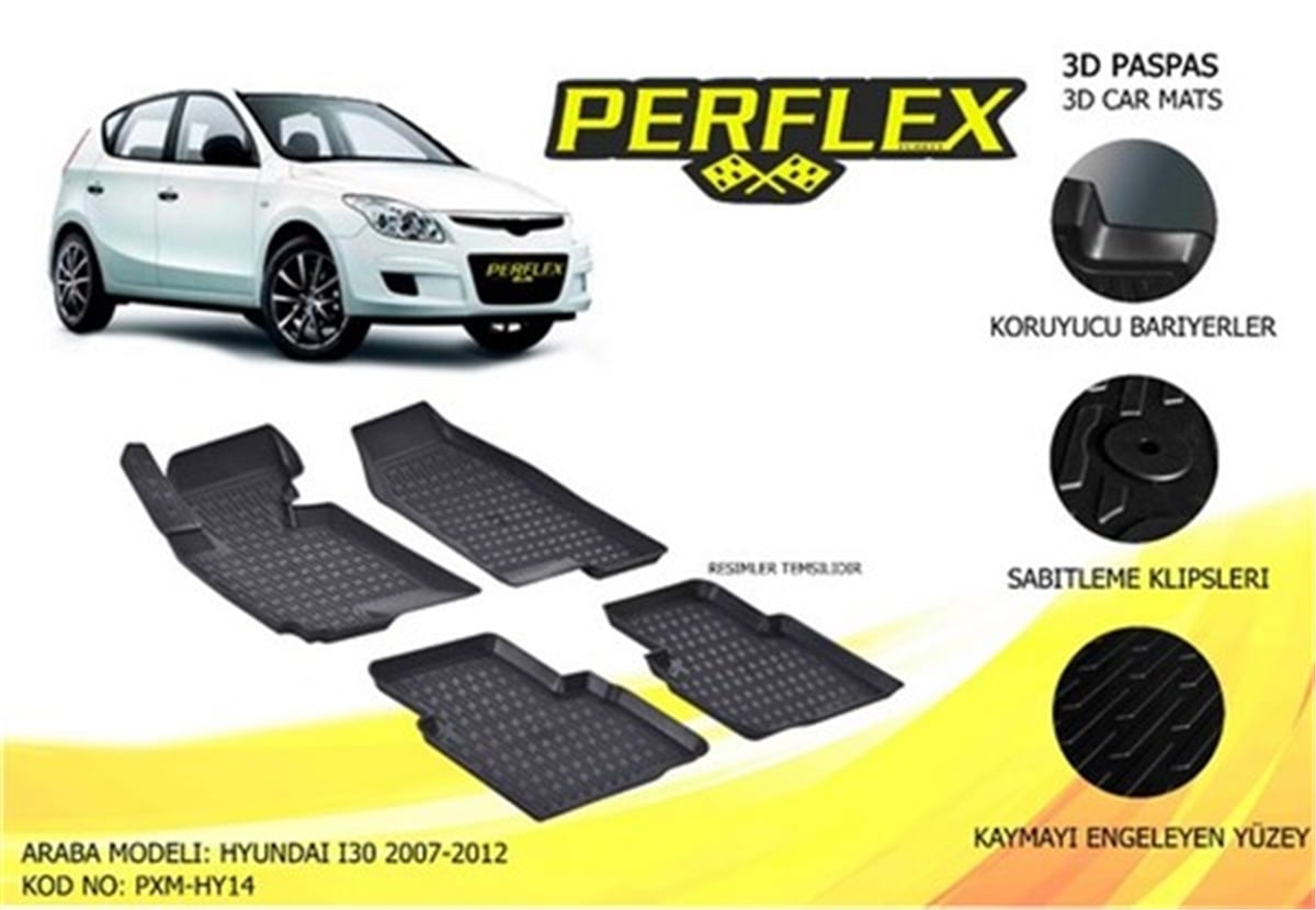 HYUNDAIPASPAS 3D X-MAT HAVUZLU HYUNDAI I30 07-12 SİYAH PERFLEX PXM-HY14PERFLEXPERFLEX PXM-HY14