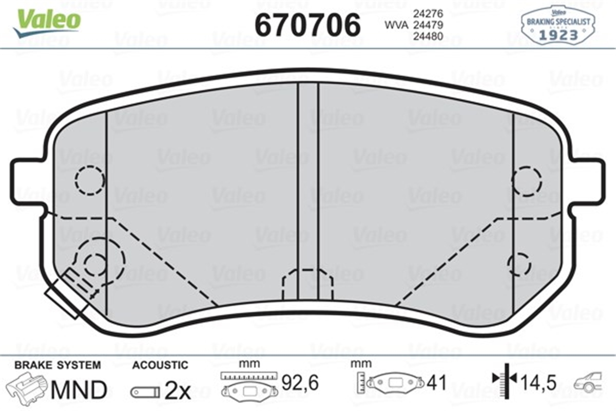 İ10ARKA BALATA HYUNDAI İ10-1.0 1.1-1.2 08 11 KIA PICANTO 1.0-1-1 08 VALEO 670706VALEOVALEO 670706