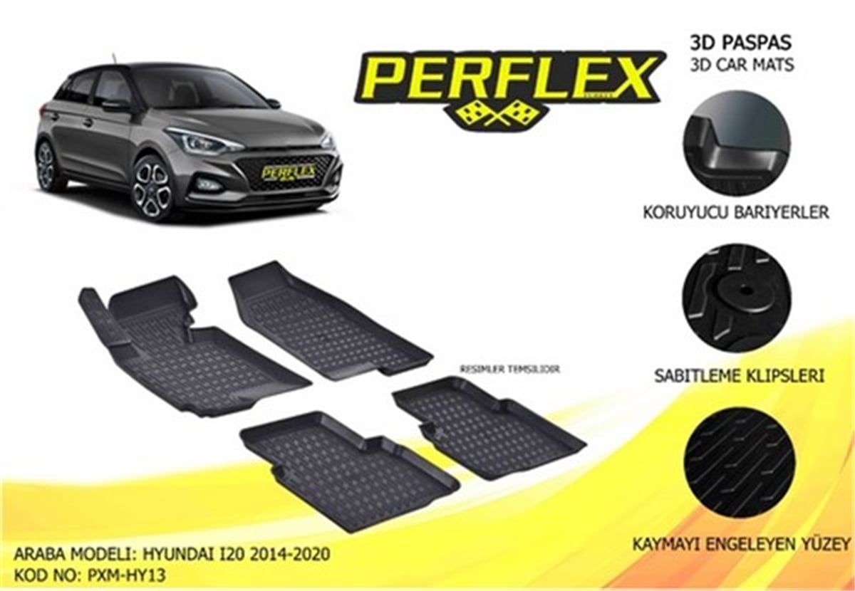 İ20PASPAS 3D X-MAT HAVUZLU HYUNDAI İ20 15-20 SİYAH PERFLEX PXM-HY13PERFLEXPERFLEX PXM-HY13